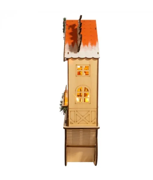 Boutique de Noël Nordic Villages*Musical Wooden Wagon With Christmas Village Scene