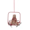 Boutique de Noël Enchanted Forest*Ornament, Brown Bear On Ski-Lift