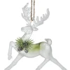 Boutique de Noël Winter Wonderland*Ornament, Clear Acrylic, Deer In Sage And Ivory Colours