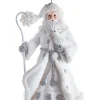 Boutique de Noël Winter Wonderland*Ornament, Father Christmas In Silver And White With A White Bird