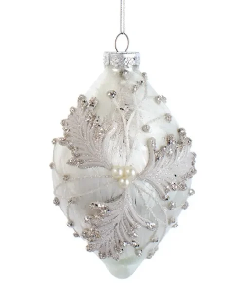 Boutique de Noël Winter Wonderland*Ornament, Finial Shaped 100Mm Glass Ball