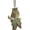 Boutique de Noël Birds & Owls*Ornament, Forest Owl On Branch With Pine Cones