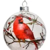 Boutique de Noël Birds & Owls*Ornament, Glass Ball, Cardinal On Branch Motif