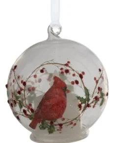 Boutique de Noël Birds & Owls*Ornament, Glass Ball, Cardinal With Led