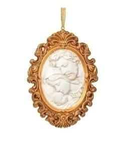 Boutique de Noël Religion*Ornament, Oval Cameo Style, With Holy Family