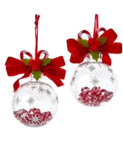 Boutique de Noël Ginger Bread & Candy Shoppe*Ornament, Peppermint Glass Ball