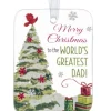 Boutique de Noël Family & Friends*Ornament, Plaque, With Message "Merry Christmas To The World'S Best Dad"