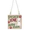 Boutique de Noël Family & Friends*Ornament, Plaque, With Message "Peace, Love And Belly Rubs"