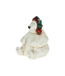 Boutique de Noël Rustic*Ornament, Polar Bear With Toque, Souvenir Of Canada. Designed By Canadian Artist