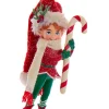 Boutique de Noël Santa'S Workshop*Ornament, "Red Hat" Christmas Elf With Candy Cane