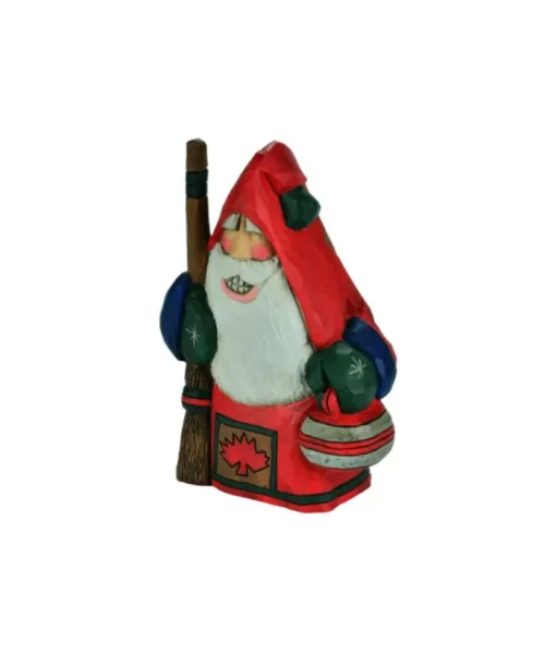 Boutique de Noël Rustic*Ornament, Santa The Curling Player, Souvenir Of Canada.