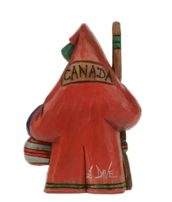 Boutique de Noël Rustic*Ornament, Santa The Curling Player, Souvenir Of Canada.
