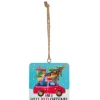 Boutique de Noël Family & Friends*Ornament, Wooden Plaque, With Message "Have A Holly Jolly Christmas"