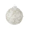 Boutique de Noël Winter Wonderland*Ornate Glittered White Glass Ball, 100Mm