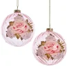 Boutique de Noël Collections*Paterned Roses Glass Ball Ornament