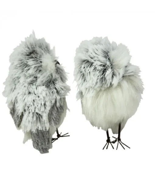 Boutique de Noël Birds & Owls*Plush Grey Owl Ornaments (2-Piece Set)