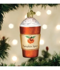 Boutique de Noël Autumn & Halloween*Pumpkin Spice Latte Glass Ornament