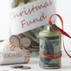 Boutique de Noël Varied Shapes*Roll Of $100 Bills, Glass Ornament