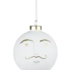 Boutique de Noël Varied Shapes*Round Glass Ornament Man Face