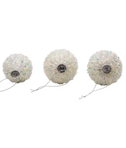 Boutique de Noël Glass Ball Boxes*Round, Onion And Filial Style Silver Ball Ornaments, 80Mm