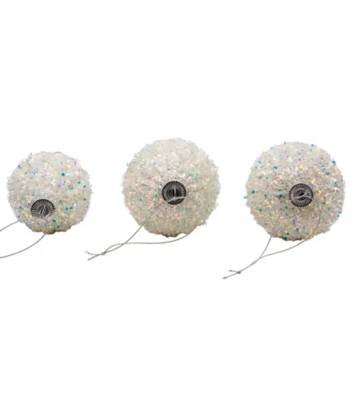 Boutique de Noël Glass Ball Boxes*Round, Onion And Filial Style Silver Ball Ornaments, 80Mm