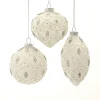 Boutique de Noël Glass Ball Boxes*Round, Onion And Filial White Glass Balls, 80Mm, Box Of 3