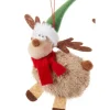 Boutique de Noël Rustic*Round Wooly Fabric Moose Ornament