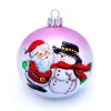 Boutique de Noël Christmas Classics*Santa Claus And Snowman Glass Ornament