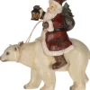 Boutique de Noël Angels & Santas*Santa Riding A Polar Bear, 8.5" Tall