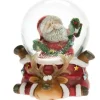Boutique de Noël Snow Globes*Santa With Garland Snowglobe