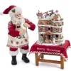Boutique de Noël Angels & Santas*Santa With Gingerbread House, Table Piece