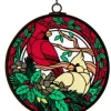 Boutique de Noël Birds & Owls*Stained Glass Ornament, Cardinal And Tan Bird