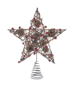 Boutique de Noël Enchanted Forest*Star Tree Top With Pine Nut