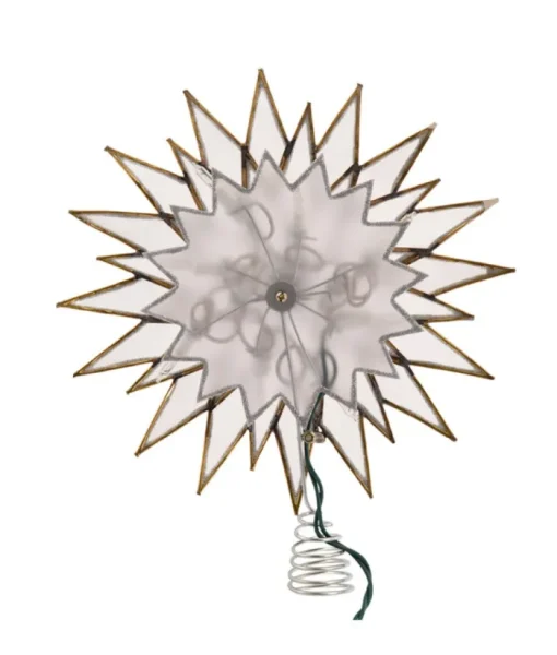 Boutique de Noël Rustic*Sunburst Capiz Lighted Star Tree Top