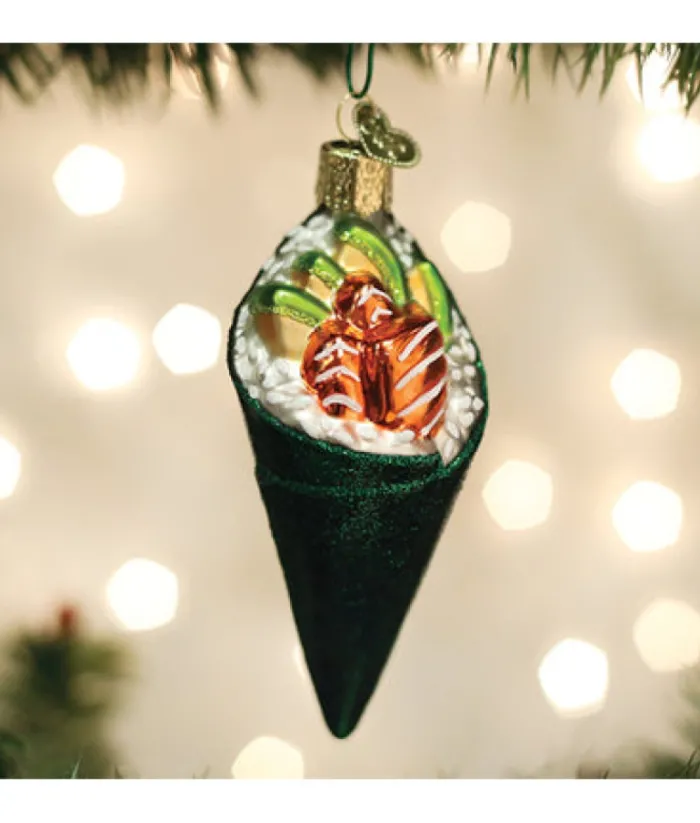 Boutique de Noël Mom'S Kitchen & Bakery*Sushi Hand Roll Glass Ornament