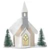 Boutique de Noël Religion*Table Decor, Ornament, White Church With Led Lighting