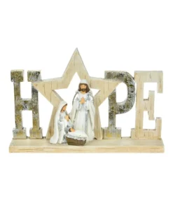 Boutique de Noël Religion*Table Decor, The Holy Family, With Message Of "Hope"