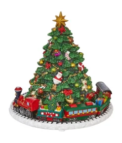 Boutique de Noël Animated And Musical Pieces*Table Ornament, Clockwork Animated Musical Tree, Measures 6 Inches Tall.