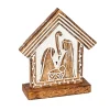Boutique de Noël Religion*Table Ornament, Wooden Carving, The Nativity, Measures 7"