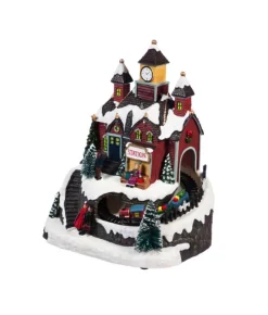 Boutique de Noël Animated And Musical Pieces*Table Piece, Animated Mountain Train Station, Led Lighting.