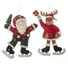 Boutique de Noël Christmas Classics*Tree Ornament, Felt Fabric Deer On Skates