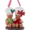 Boutique de Noël Family & Friends*Tree Ornament, Gingerbread Couple On Cookie