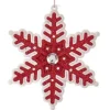 Boutique de Noël Ginger Bread & Candy Shoppe*Tree Ornament, Red And White Candy Cane Snowflake
