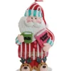 Boutique de Noël Ginger Bread & Candy Shoppe*Tree Ornament, Santa In Candy Cane Pajamas