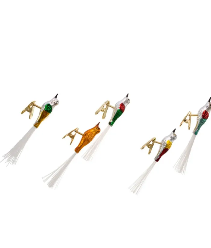 Boutique de Noël Birds & Owls*Vintage Glass Bird Clip-On Ornaments