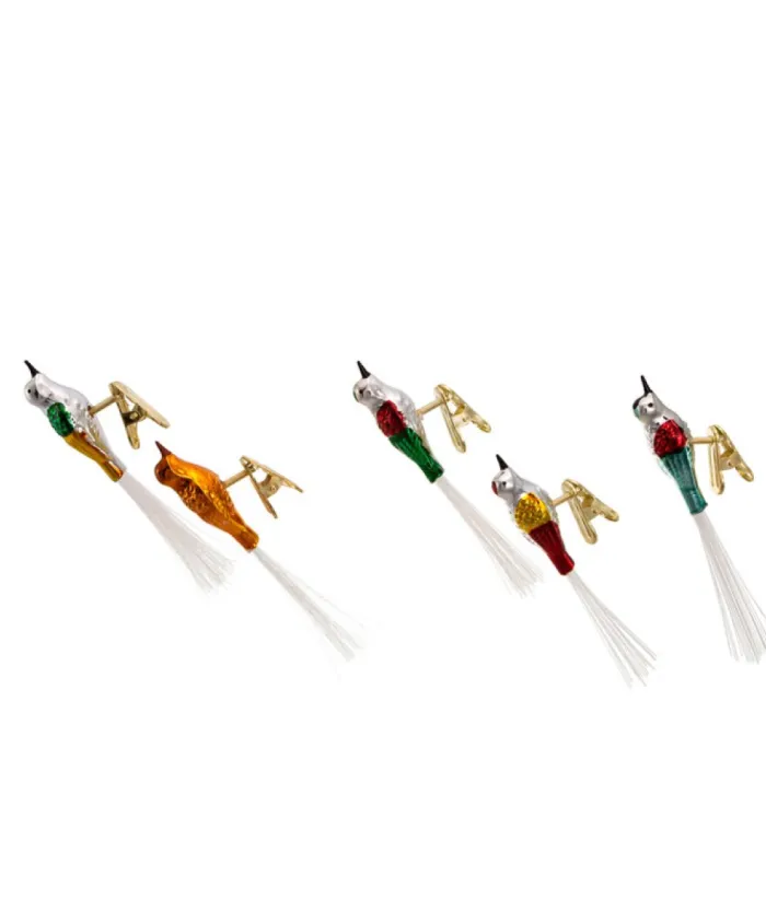 Boutique de Noël Glass Ball Boxes*Vintage Glass Bird Clip-On Ornaments