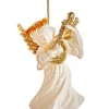 Boutique de Noël Christmas Classics*White And Gold Angel With Mandolin Ornament