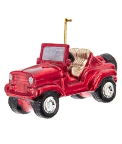 Boutique de Noël Varied Shapes*Willy`S Jeep In Red, Glass Ornament