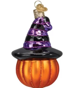 Boutique de Noël Autumn & Halloween*Witch Pumpkin Glass Ornament