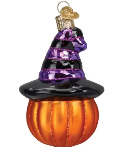 Boutique de Noël Autumn & Halloween*Witch Pumpkin Glass Ornament
